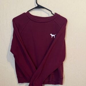 PINK Victoria's Secret Burgundy Crew Neck Sweater